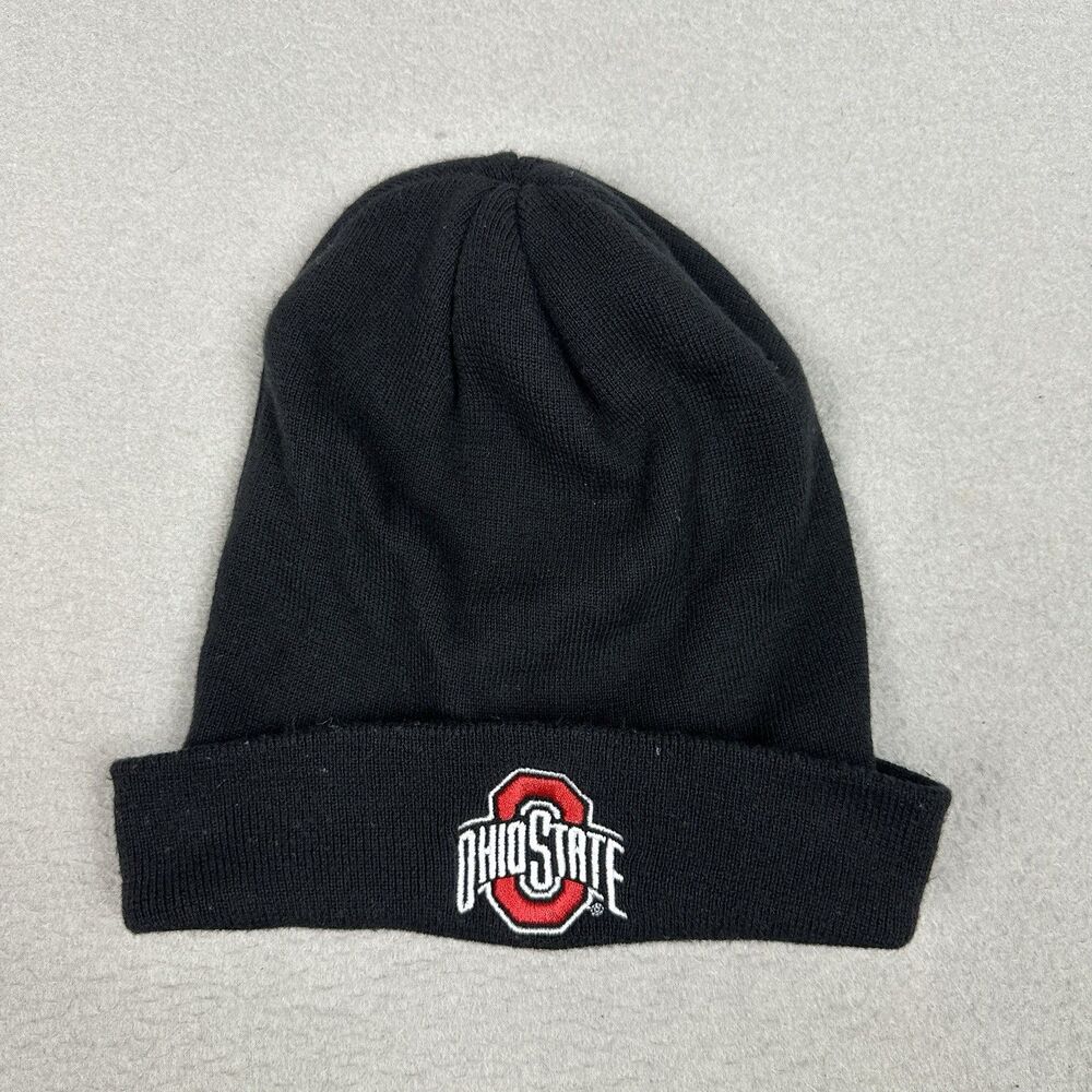 Nike Adult Ohio State Buckeyes Terra Cuffed Knit Beanie Black Swoosh